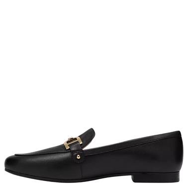 CLARKS WOMENS LEATHER LOAFER - BLACK